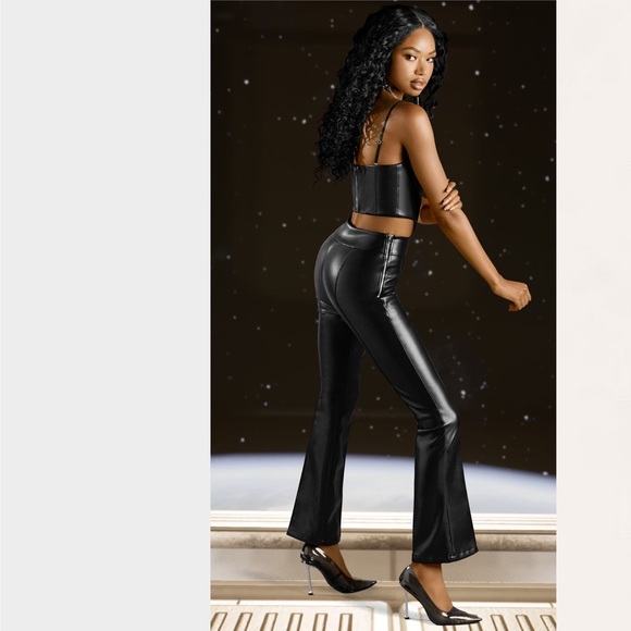 NWOT Oh Polly Faux Vegan Pleather Pants Sz 4 - Picture 10 of 11